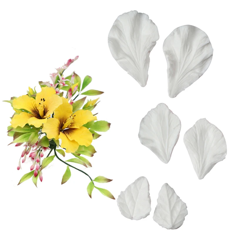 

Flower Hibiscus Veiners Silicone Molds Fondant Sugarcraft Gumpaste Resin Clay Water Paper Cake Decorating Tools C408