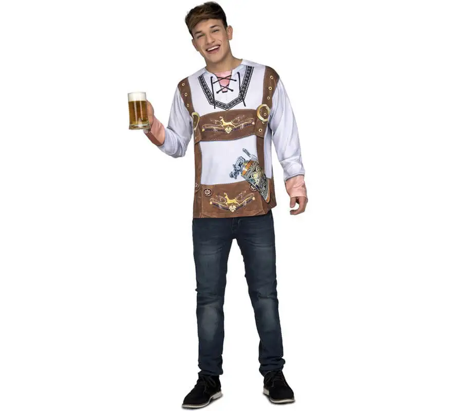 Мужская белая футболка для баварского костюма-Октоберфест-мир от стран и