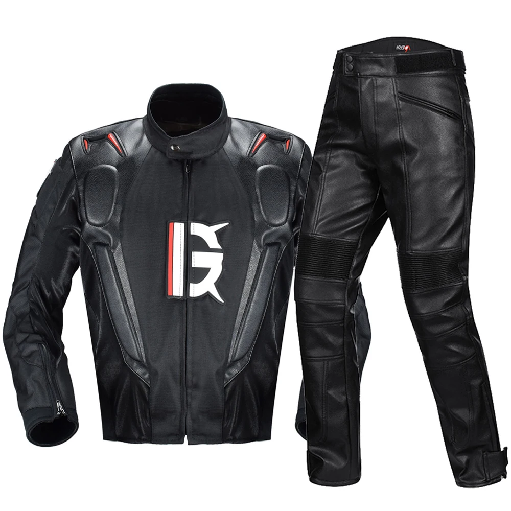 

GHOST RACING Motorcycle Jacket PU Leather Chaqueta Moto Winter Cold-proof Motorbike Motocross Riding Clothing Protective Gear