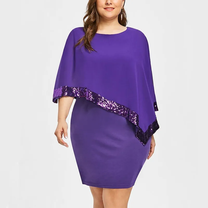 Женское платье с блестками и мозаикой 5 цветов однотонное до колена коротким