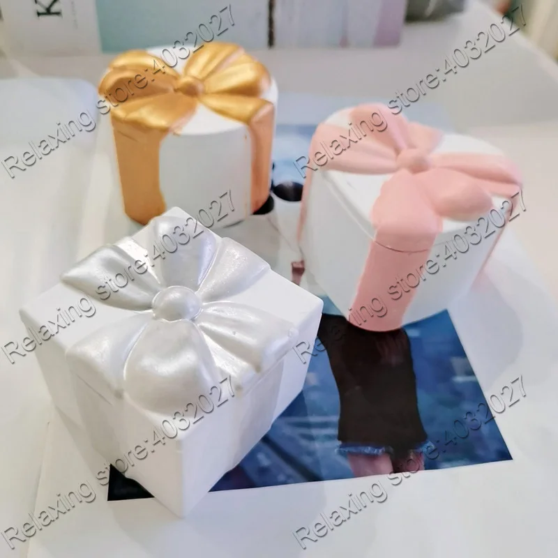 Бантик дизайн Коробка для хранения ювелирных изделий штукатурка эпоксидные