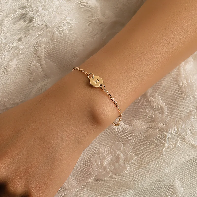 

Kpop New Round 26 English Letters women’s Bracelet Simple Beach Couple Bracelets Friend Gift Fashion Jewellery