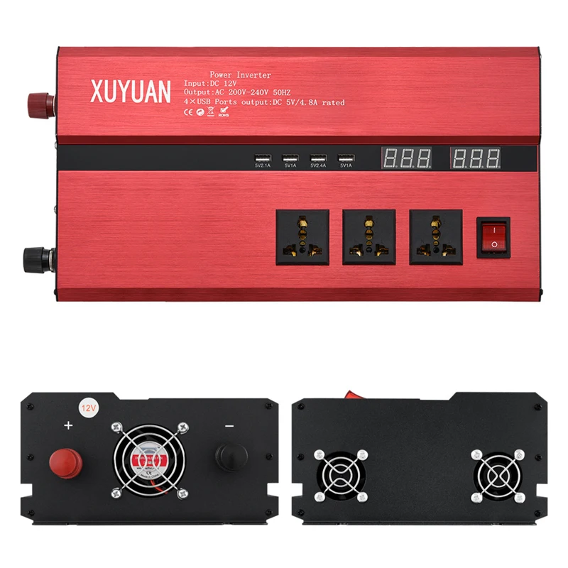 Автомобильный инвертор 16000/10000/8000W DC12V до 110 12V/24V 220V ЖК-дисплей Дисплей с Порты USB