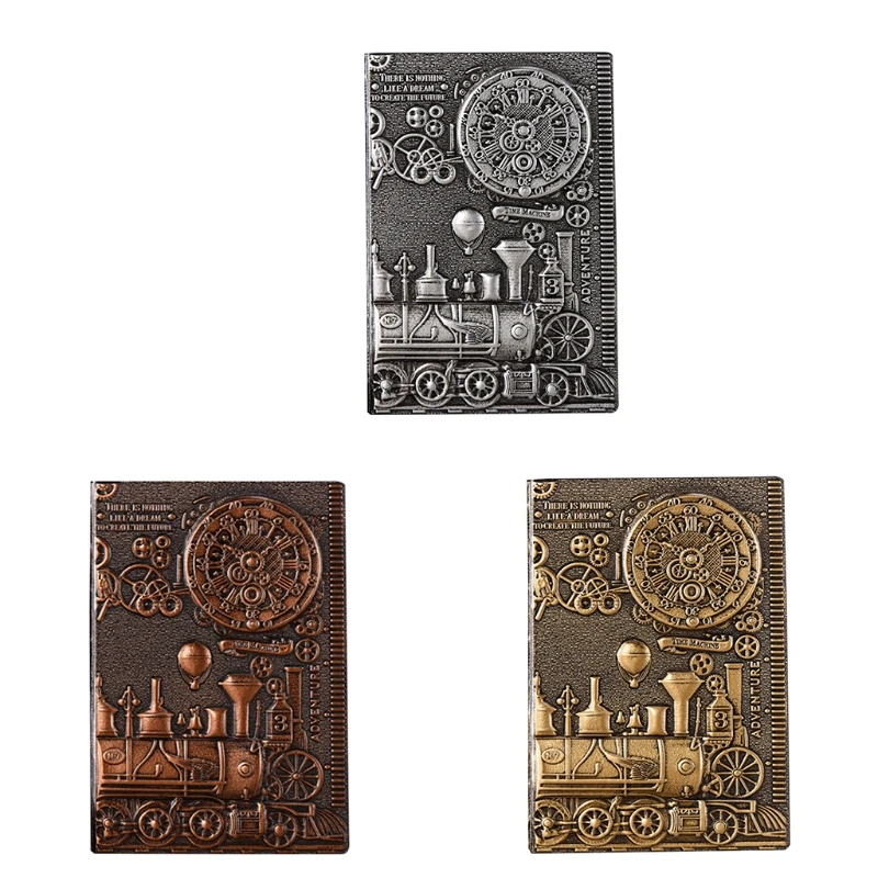 

3D Embossed PU Leather Hard Cover Journal A5 Notebook Vintage Travel Diary Planner Sketchbook Notepad Writing Book Gift for Men