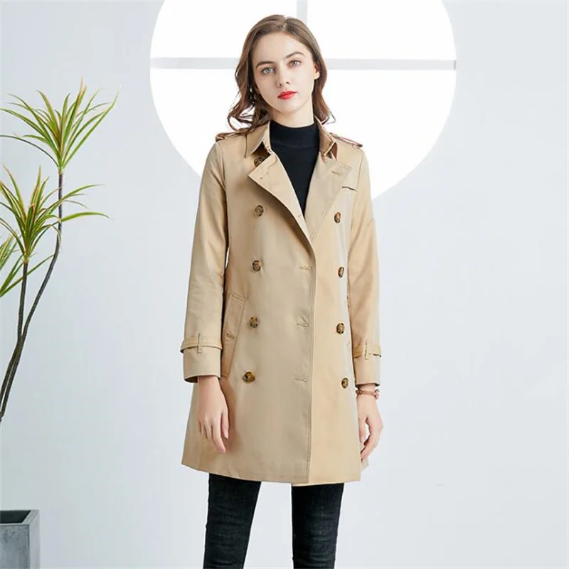 Spring trench coats women's wear clothes autumn 2021 new fashion mid-length clothes temperament all-match windbreaker jacket