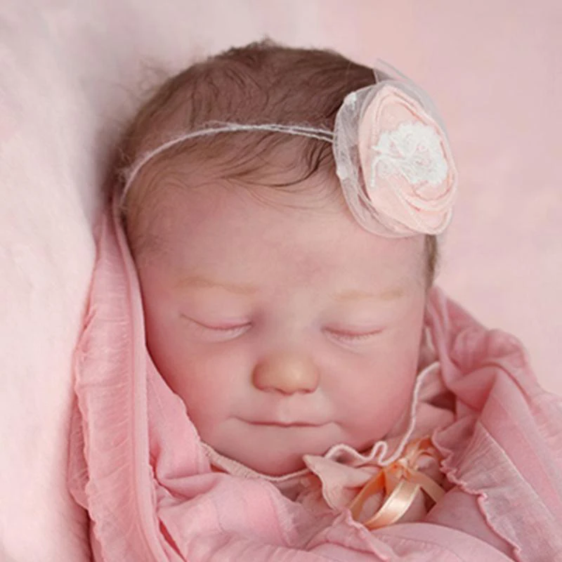 

RBG Bebe Reborn Kit 19 Inches Reborn Baby Vinyl Kit June Sleeping Unpainted Unfinished Doll Parts DIY Blank Reborn Doll Kit