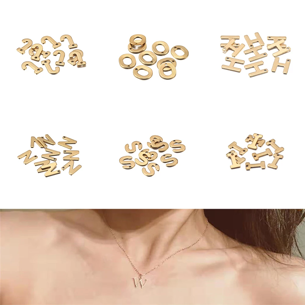 

30Pcs/Lot Gold Color Stainless Steel A-Z 26 Letter Pendants for DIY Crafts Bracelet Necklace Charms Jewelry Making Supplies