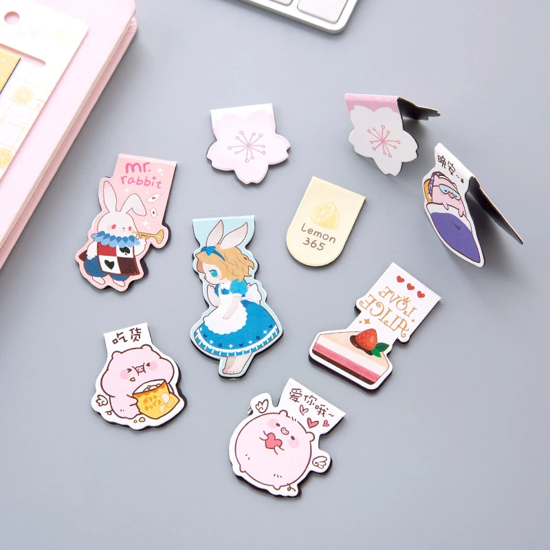 Милые Креативные Мультяшные магнитные закладки маркеры для книг канцелярские