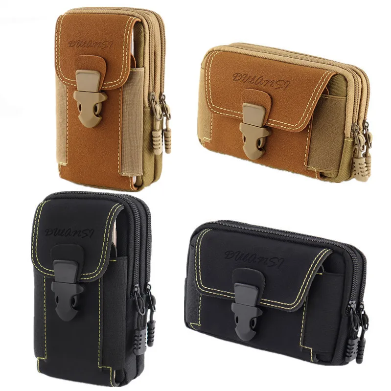 Universal Canvas Waterproof Mobile Phone Bag For Samsung/iPhone/Huawei/HTC/LG/Xiaomi Wallet Case Belt Pouch Coin Purse Cover