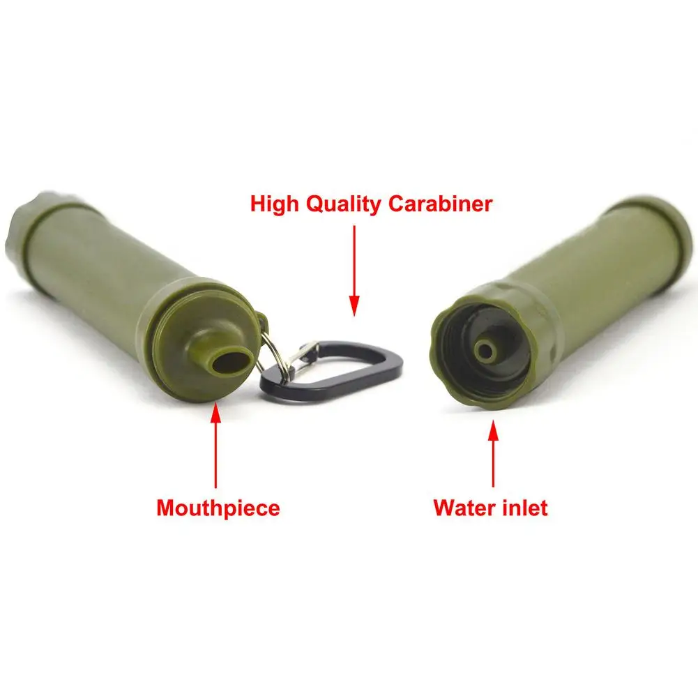

Portable Personal Water Filter with Compass and Emergency Whistle