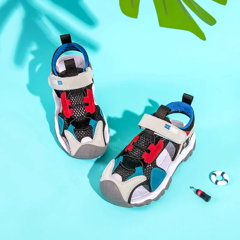 

Breathable Mesh Sandals Kids Summer Sneaker Sandalias The Big Child Boy Girl Anti-Skid Quick Dry Beach Sandale Size 26-37