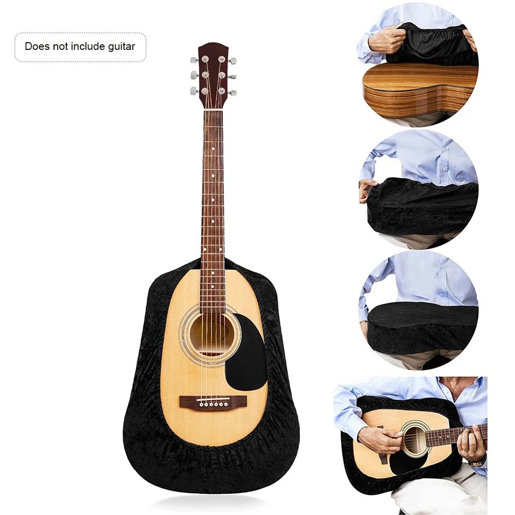 

New Folk Classical Electric Bass Guitar Cover Universal Black Flannel Protection Arch Top And Cutaway Guitars Dust Cover
