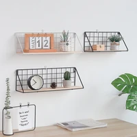 2021 nordic minimalist ins wrought iron grid racks home living room wall decoration free perforated shelf racks