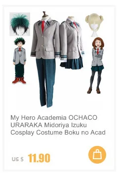 Мой герой Academy OCHACO URARAKA Midoriya Izuku Косплей Костюм Boku no Academy AsuiTsuyu yaojorozu Momo школьная форма парик