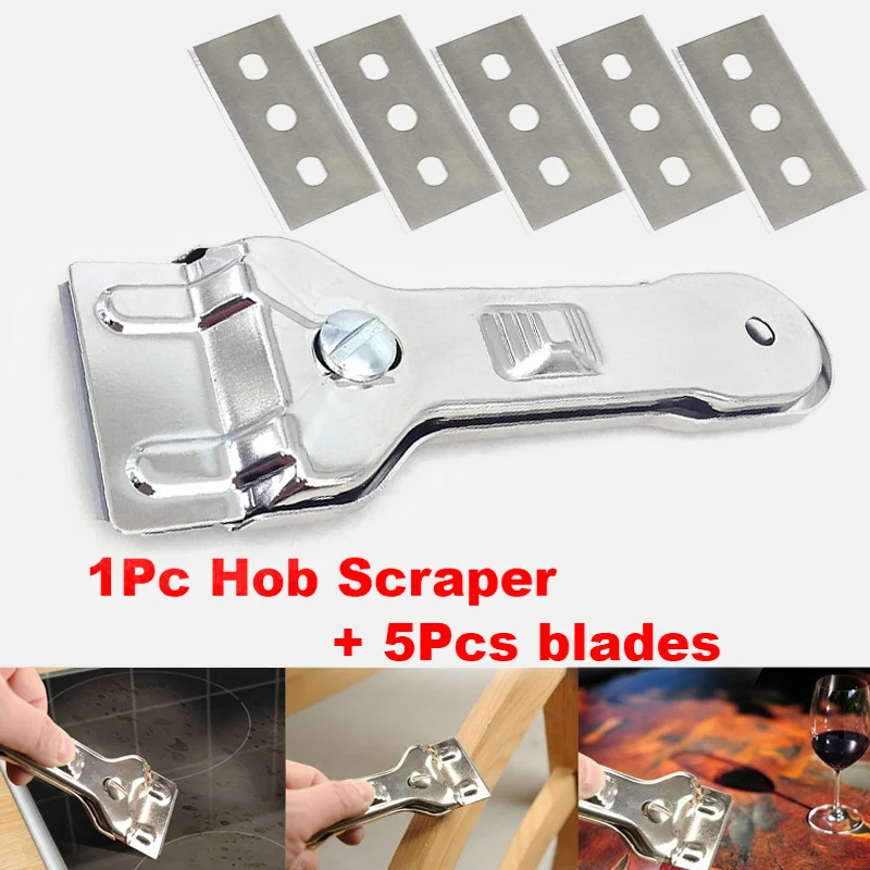 

1PC Multifunction Cleaner Hob Scraper Remover With 5pcs Blade For Kichen Cleaning Oven Glass Ceramic Cooker Tools Utility Knife