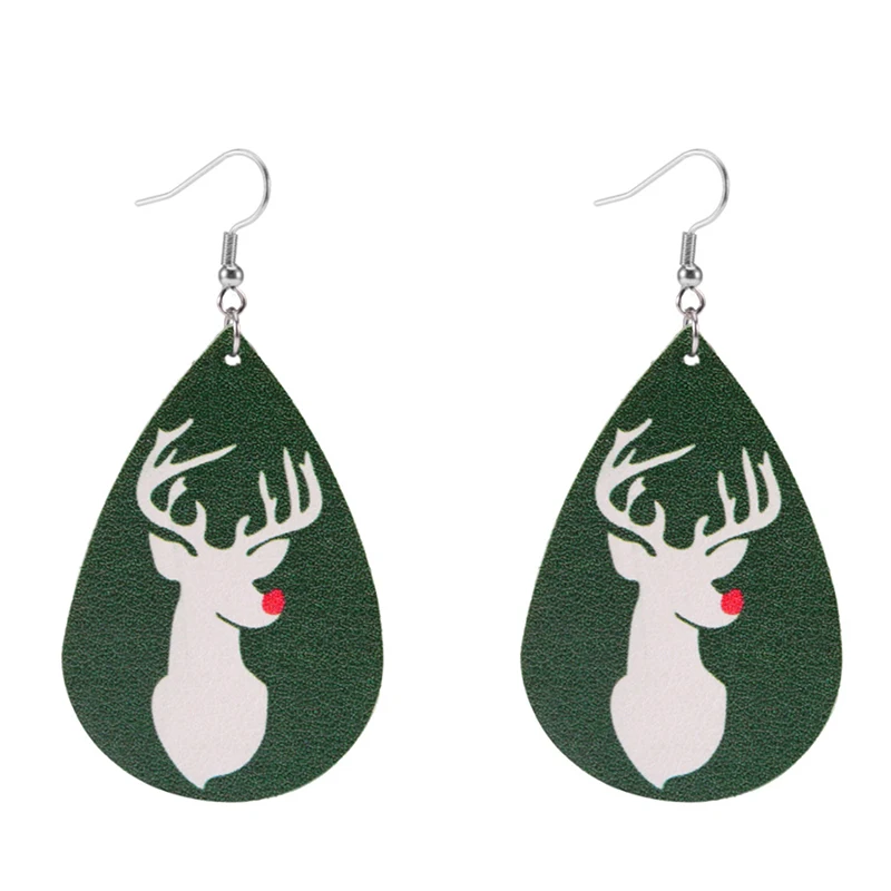 Серьги в рождественском стиле женские рождественские кожаные серьги с оленем