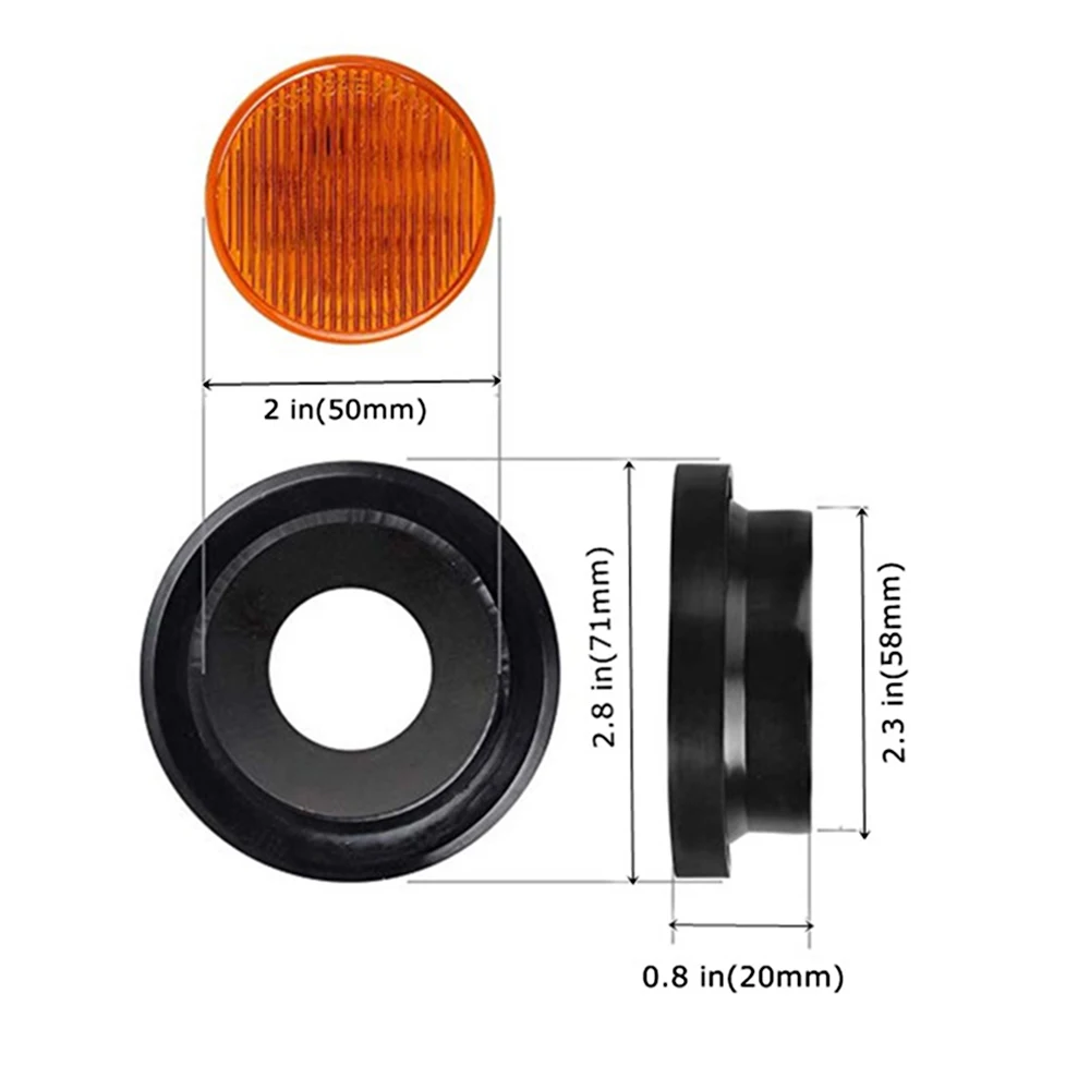 4pcs 2 inch 24V 7LED Round Trailer Side Marker Lights Front Rear Trucks Clearance Lamp Bullet Red | Автомобили и мотоциклы