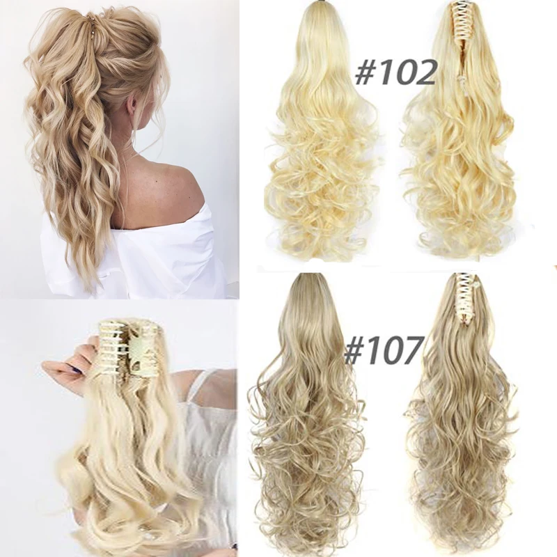 

7 видов цветов, кудрявые волосы из высокотемпературного волокна, синтетические волосы пони, хвост шиньон, блонд, серый, для наращивания воло...
