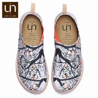 uin pomegranate hand painted art canvas shoes for women wide feet comfort loafers ladies casual sneaker travel shoes lightweight