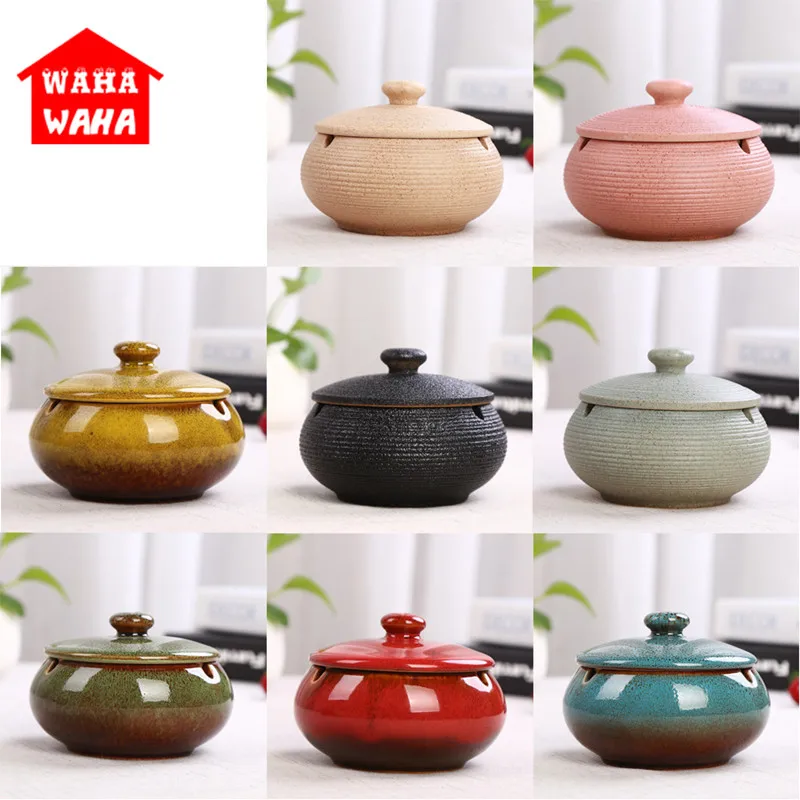 Керамическая пепельницы с крышками ветрозащитная пепельница для сигарет на