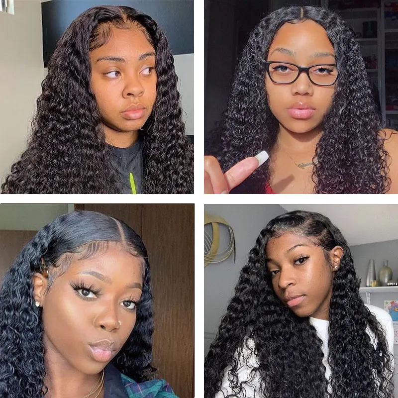 Uwigs 360 фронтальный парик на шнурке бразильские кудрявые человеческие волосы