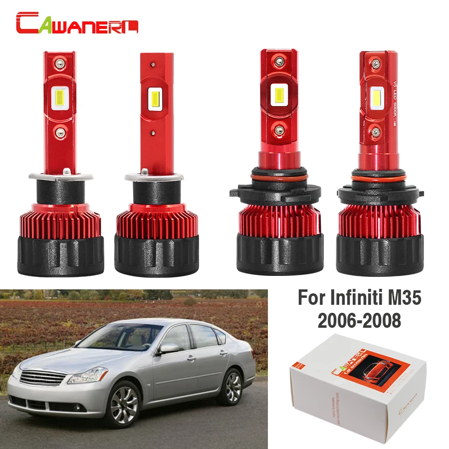 Cawanerl 4 X Автомобильный светодиодный лампы фар 9005 H1 9000LM белый 12V авто фары высокой