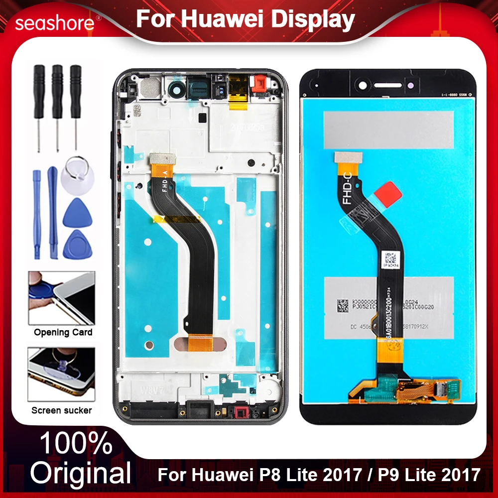 Pantalla Original para Huawei P8 Lite 2017, Digitalizador de pantalla t&aacute;ctil de pantalla Lcd para Huawei P9 Lite, piezas de repuesto, PRA-LA1-0