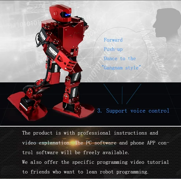 16DOF Robo-Soul H3s Biped Robtic двуногий человеческий робот комплект в алюминиевой раме с капюшоном на шлем