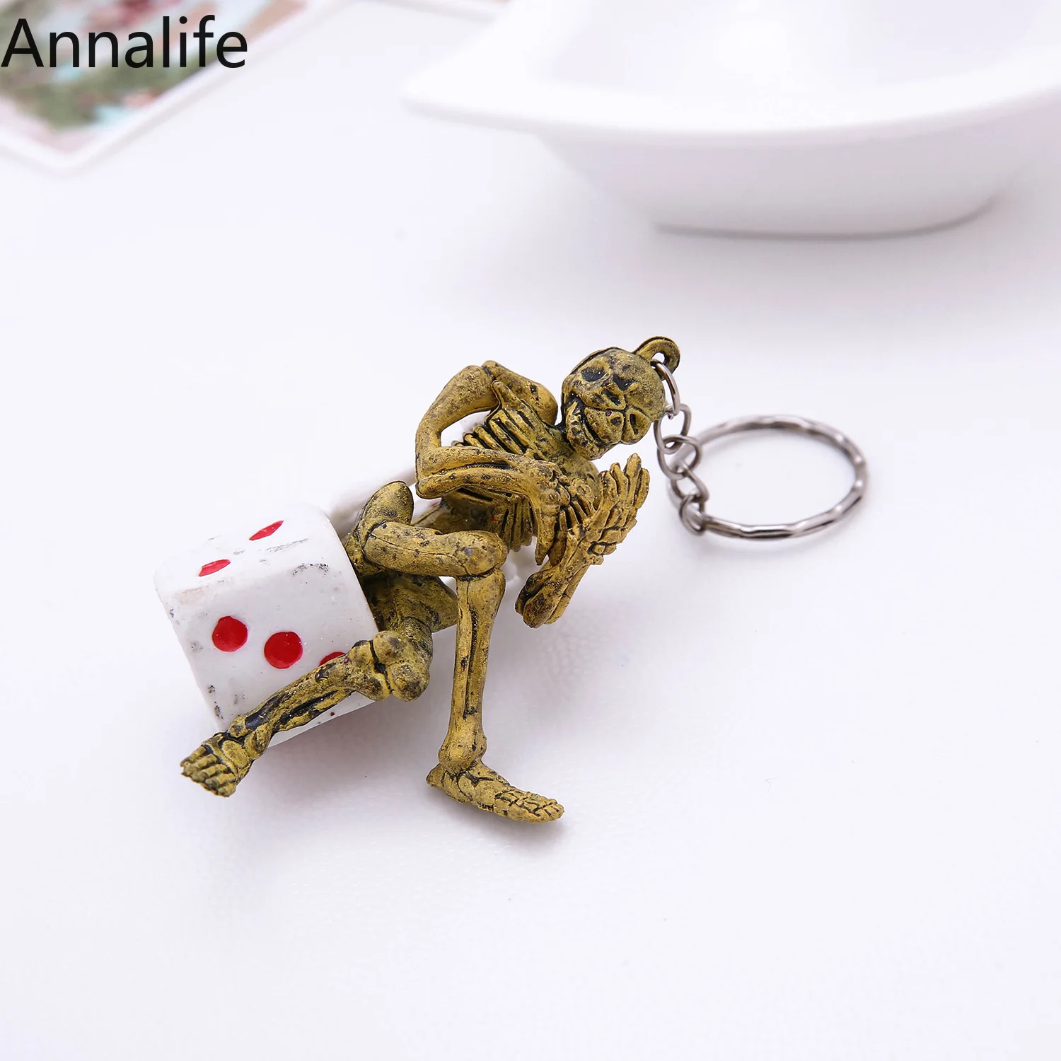 2019 призрак-череп брелок кости-скелет ребра кольцо Винтаж Панк Горячие ювелирные