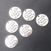 8pcs declaration of love tag i love you to the moon and back charms pendant diy bracelet necklace jewelry accessories 24mm a2246
