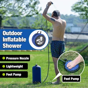 Надувная сумка для душа 11 л с ножным насосом, сумка для воды для купания, для отдыха на открытом воздухе, Путешествий, Походов, Кемпинга, пляжа, мойки автомобилей, инструменты
