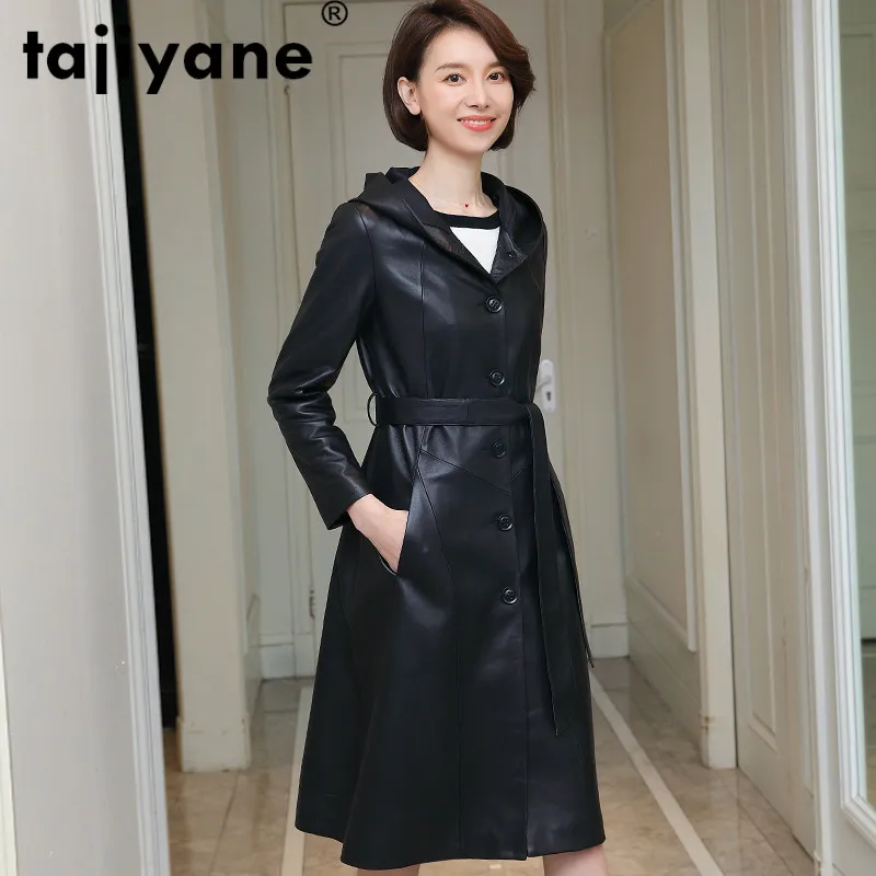 Весенне осеннее пальто из овечьей кожи куртка натуральной женская одежда 2020