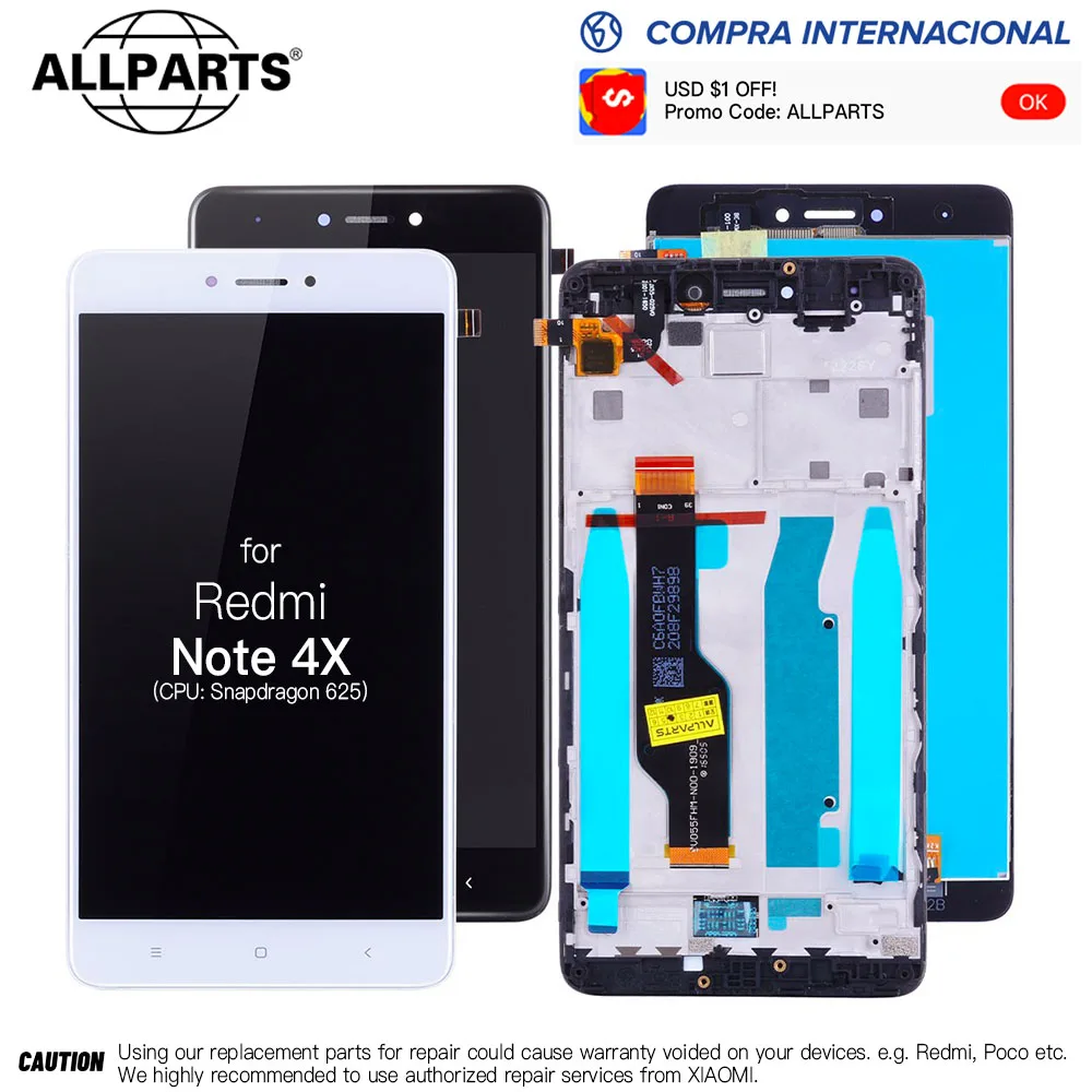 5 5“тачскрин Дисплей для XIAOMI Redmi Note 4X Note4x глобальная версия Snapdragon 625 LCD экран в