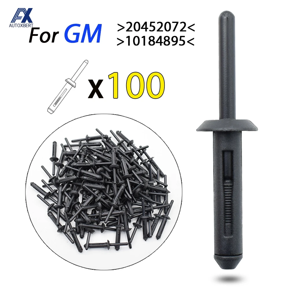 100PCS Rivet Clip Car Body Retainer Bumper Fender Liner Fasteners Kit For Chrysler 300 Jeep Wrangler JK Ford Dodge Avenger | Автомобили и