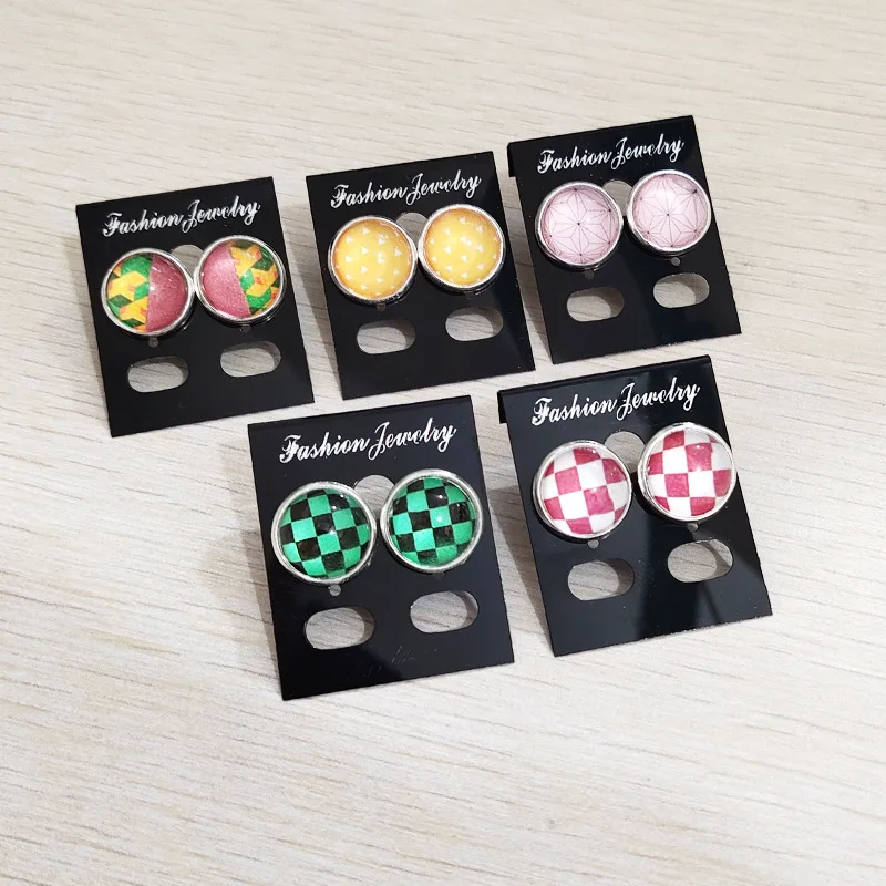 

Hot Anime Demon Slayer Earrings Kimetsu no Yaiba Kamado Nezuko Tanjirou Ear Stud Clip Ghost Blade Eardrop Jewelry