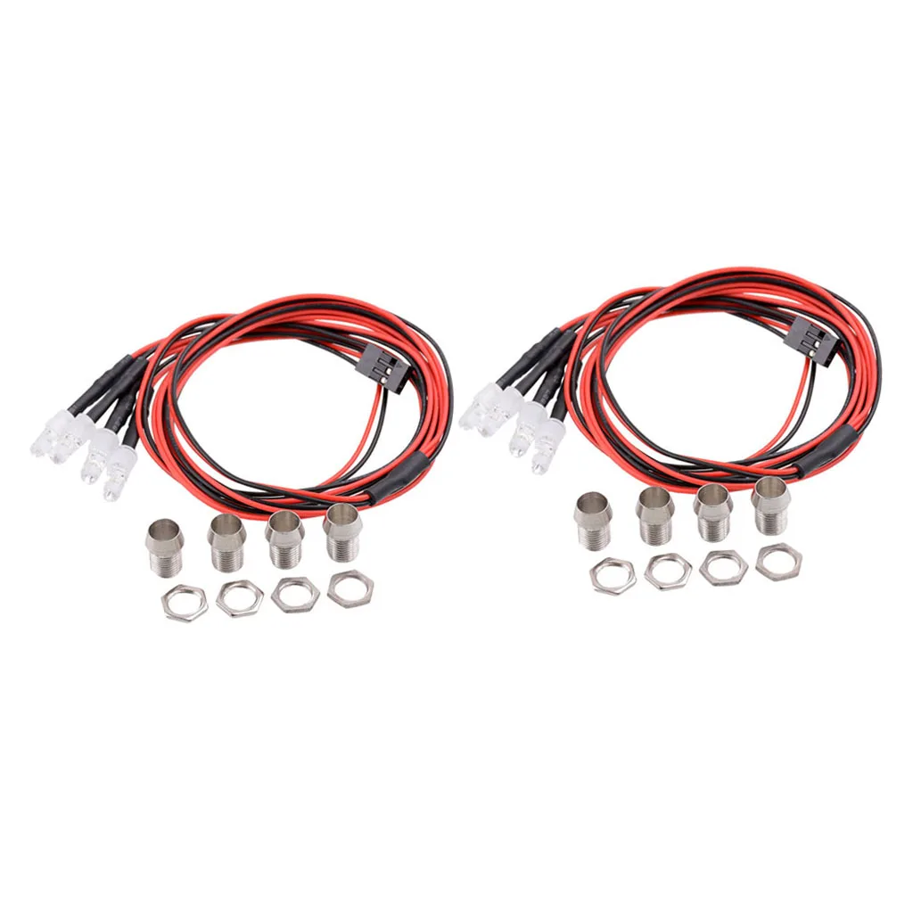 

8 LED Headlights White Red Lights For 1/5 1/8 1/10 1/12 1/16 Truck DIY Parts