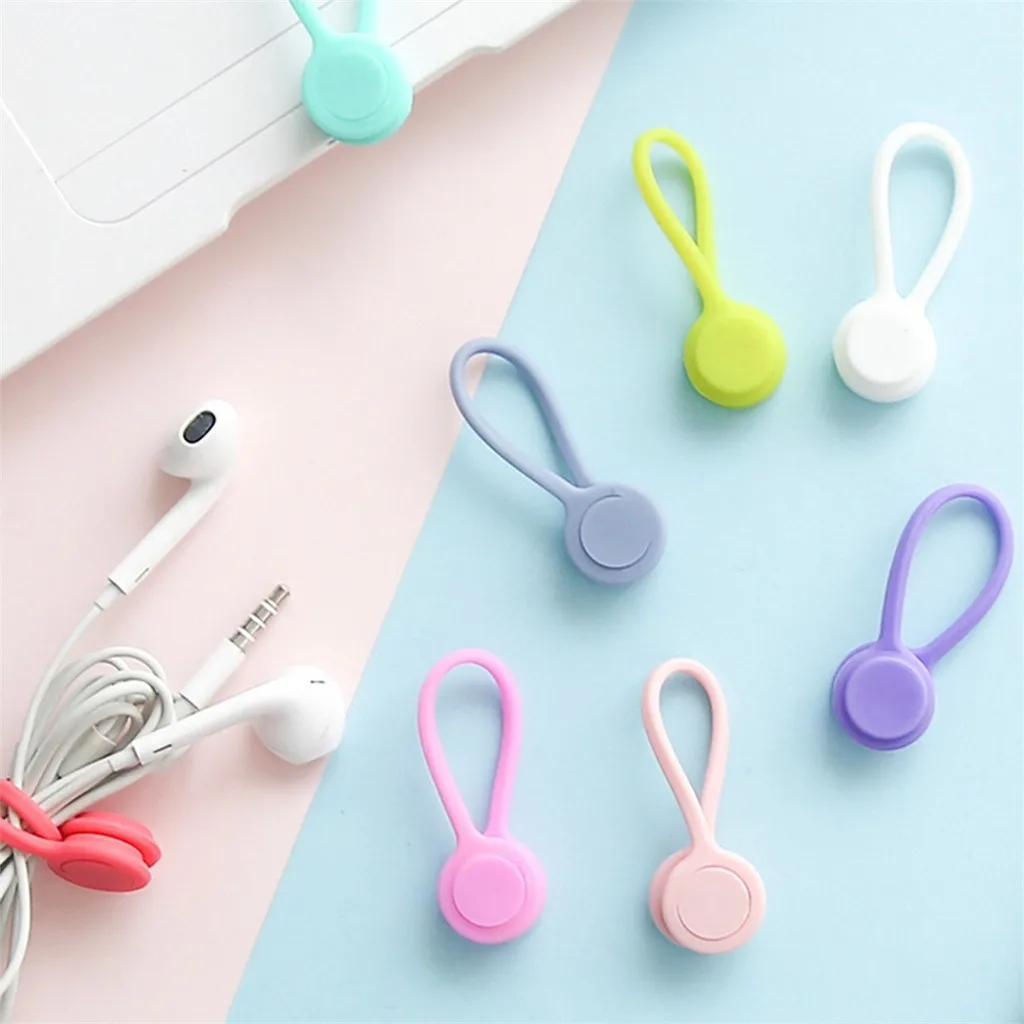 Reusable Magnetic Cable Ties Cord Organizers Strong household storage accessories for home | Дом и сад