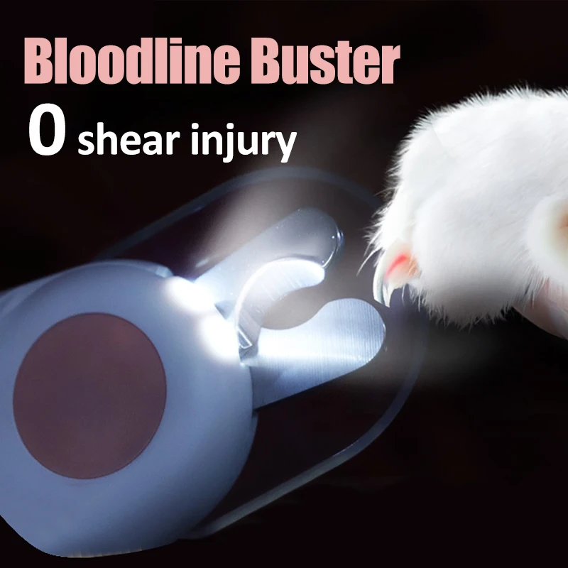 

LED Light Pet Nail Trimmer Anti-Blood Position Nail Clippers For Cats Small Dogs Nails Claws Grinder Grooming Tool Pet Supplies