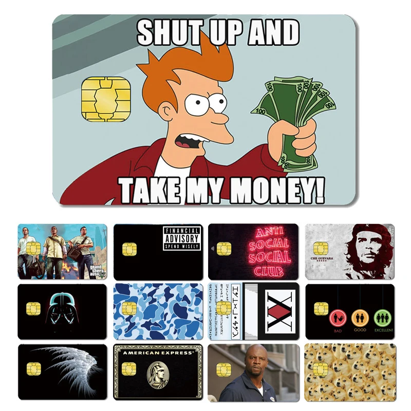 

Волшебная Акула 2021, модная наклейка в виде медведя, карандаша, пленка, пленка, чехол для большой маленькой дебетовой карты, одна сторона