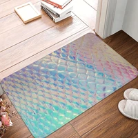 iridescent scales doormat carpet mat rug polyester anti slip floor decor bath bathroom kitchen bedroom 4060