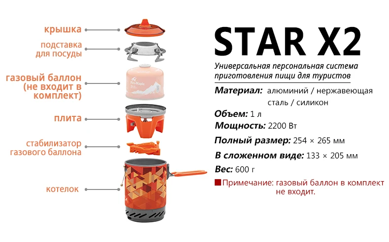 Fire Maple X2 открытый газовая горелка плита туристическая портативная система приготовления пищи с теплообменником горшок FMS-X2 Кемпинг Пешие Прогулки газовая плита горелки