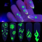 Светящийся эффект 3D Рождественский Снежный стикер для ногтей Блестящий дизайн ногтей наклейки для украшения маникюра инструмент для маникюра аксессуары для дизайна ногтей