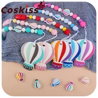 coskiss hot air balloon baby teether food grade silicone pacifiers holder bpa free child chewable toys baby nursing set