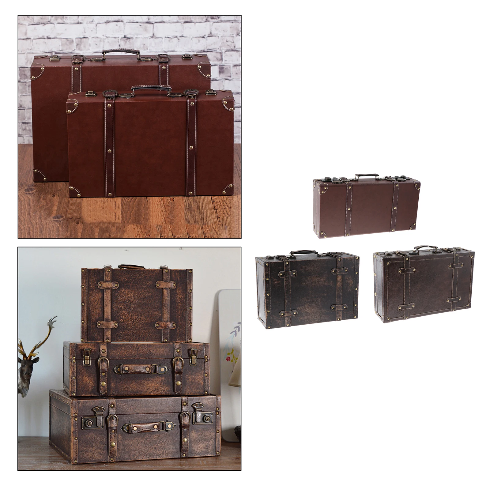 Винтажный деревянный чемодан Leatner в британском стиле декоративная дорожная