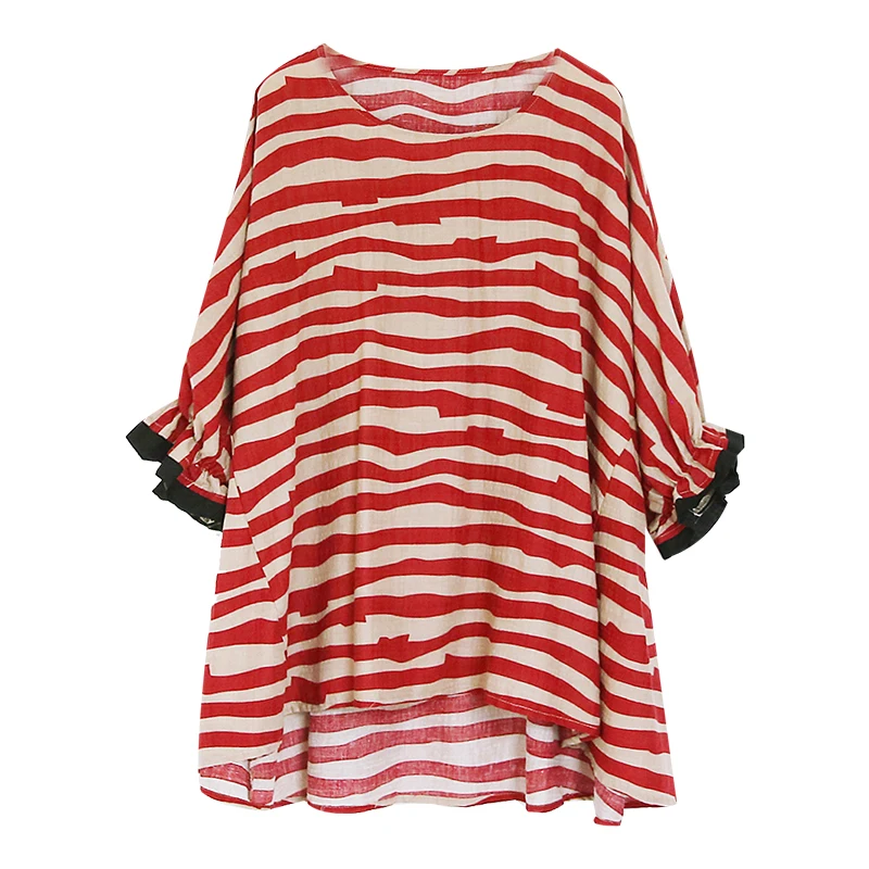 

Летняя модная красная полосатая блузка, пуловер, женская футболка с круглым вырезом, топы, женская рубашка с коротким рукавом, блузы, женска...