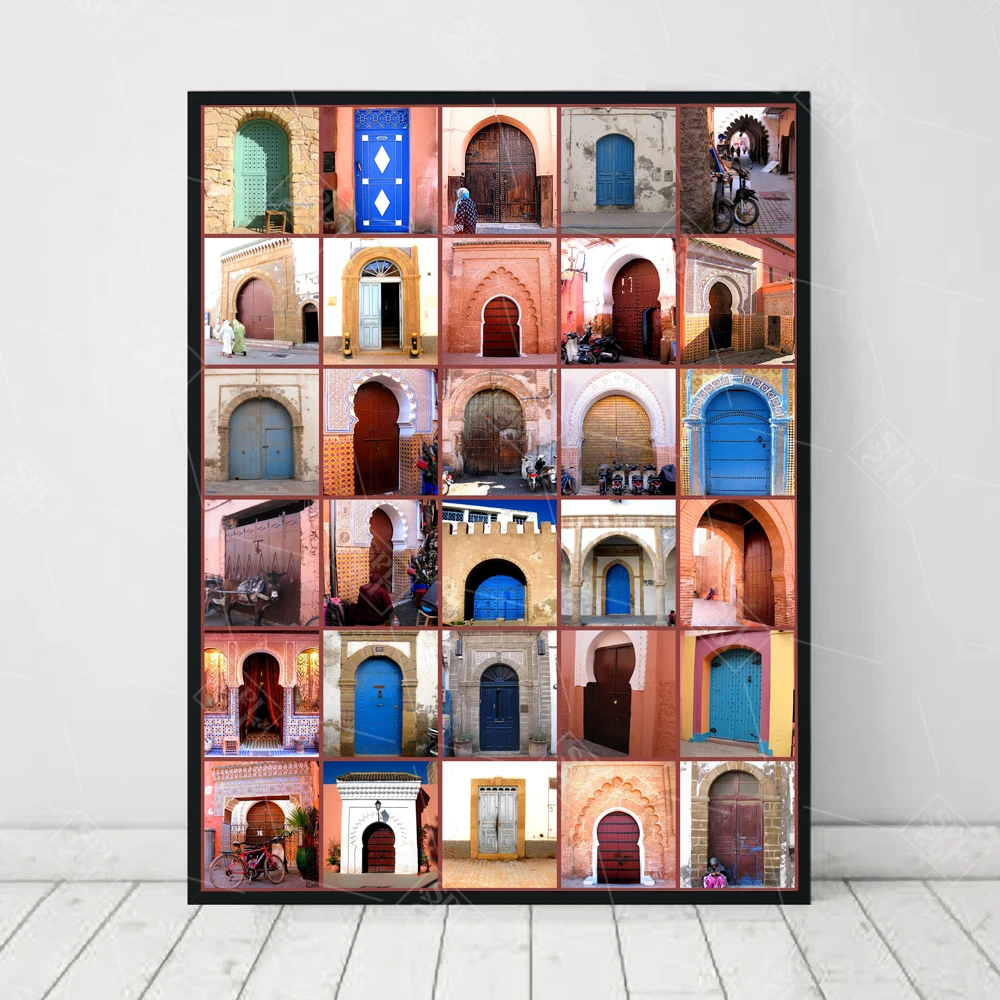 Modern Art Wall Ancient Gate Morocco Canvas Painting Posters Artwork Pictures Printed for Living Room Bathroom Home Decoration | Дом и сад