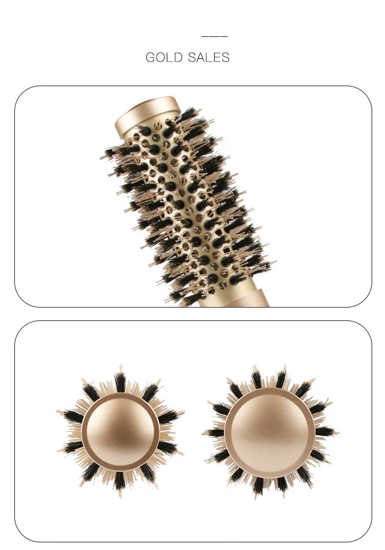 

1 Pcs Round Hair Comb Hairdressing Curling Hair Brushes Ceramic Iron Hair Comb Brush Curler Magic Comb Round Comb Hair Brushes