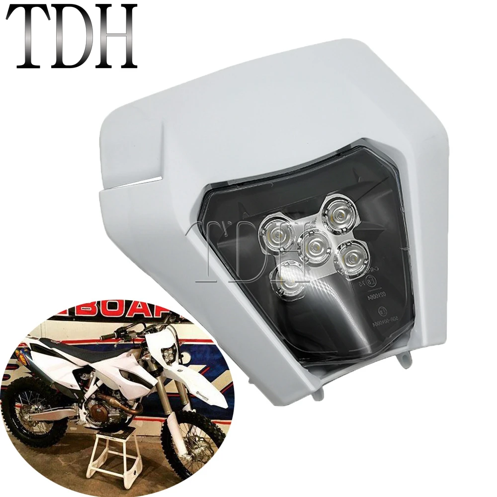 

Фара для мотоцикла или велосипеда-внедорожника, Белая светодиодная фара, передняя фара, обтекатель для TC FE FC 250 350 450 Yamaha CRF YZF DRZ KLX Enduro, беговые ...