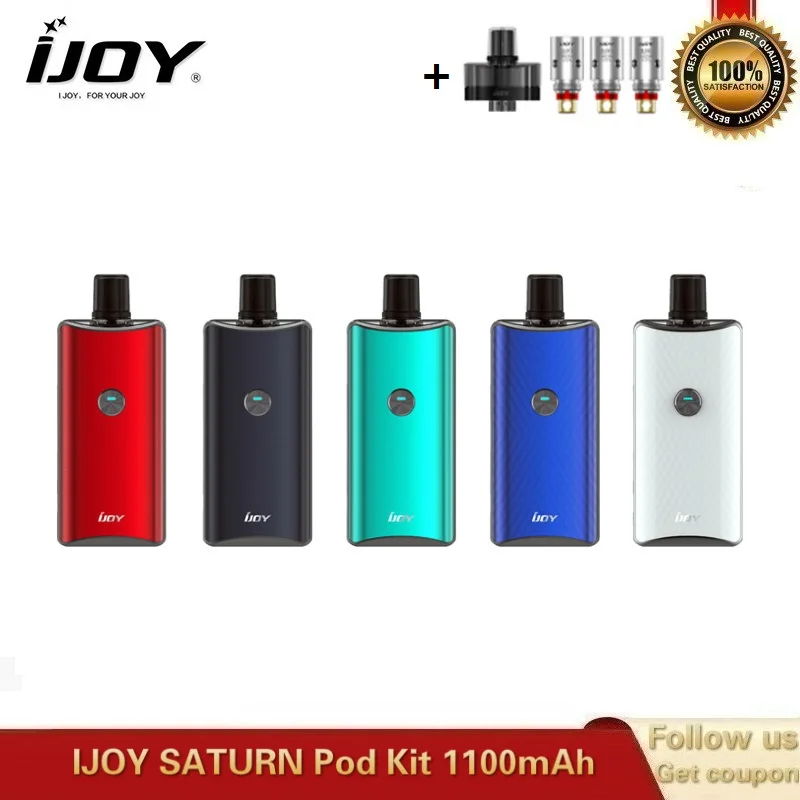 Оригинальный комплект электронной сигареты IJOY Saturn Pod аккумулятор 16 Вт 1100 мАч вейп