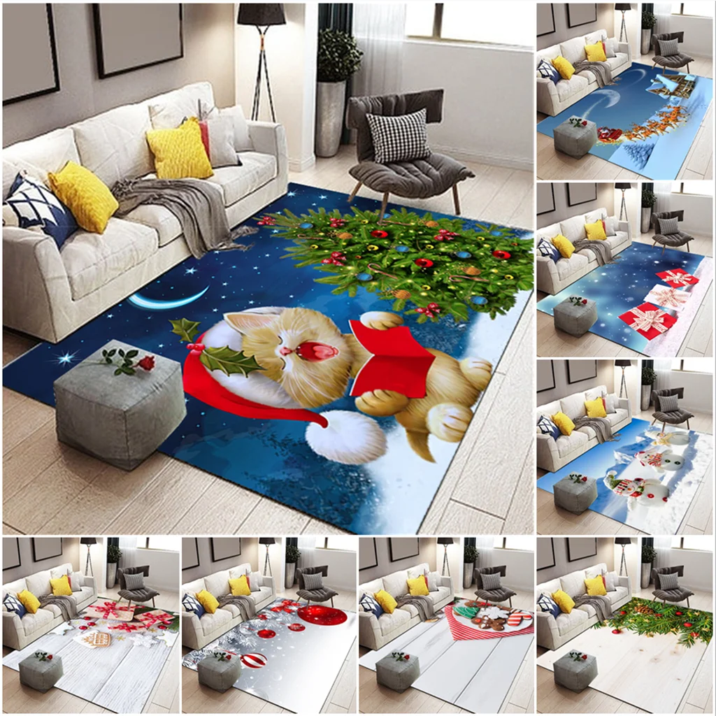 

Large Christmas Carpet Children's Bedroom Living Room Bedroom Christmas Decoration Carpet Washable Farmhouse Kitchen Carpet